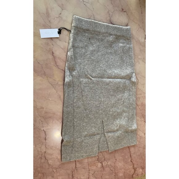 ASTR the Label Terry Knit Belmont Midi Skirt in Taupe Gray Marled Small New - Picture 9 of 16